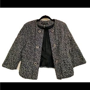 New York And Company Stretch Black & White Blazer Jacket Size 12 NWOT